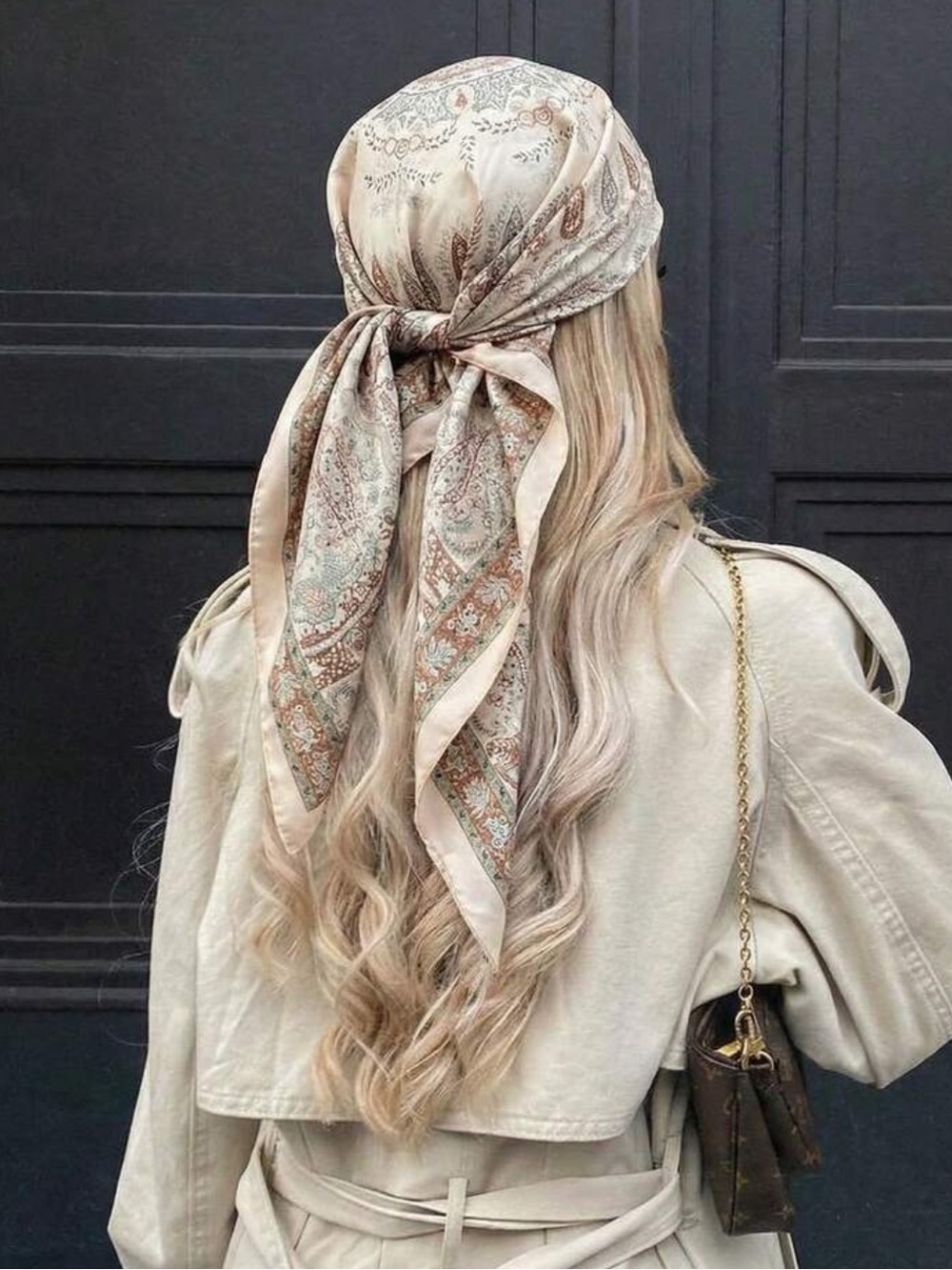 Beige Paisley Headscarf